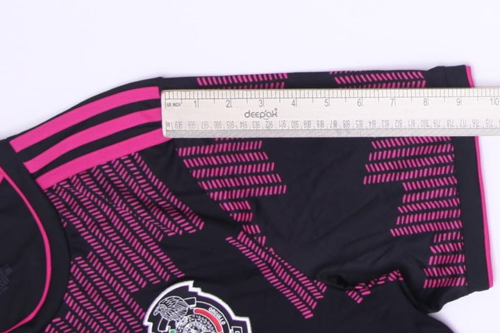 Mens Adidas Mexico 2021-22 Home Football Shirt Jersey Black Pink Size L