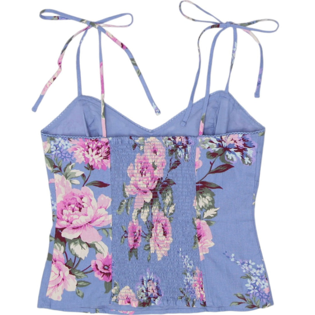 Y2K Ladies GAP Floral Strappy Crop Top Size S