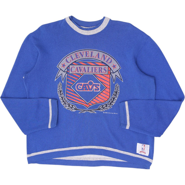 Vintage 1989 Nutmeg Mills Cleveland Cavaliers Crewneck Sweatshirt Royal Blue L