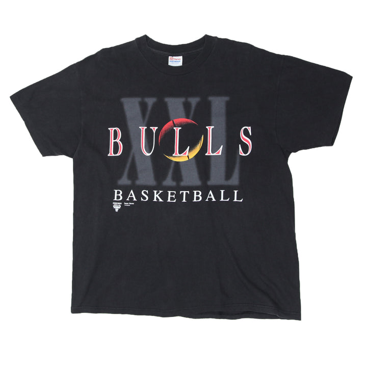 Vintage Chicago Bulls Basketball T-Shirt Single Stitch Black Hanes XL