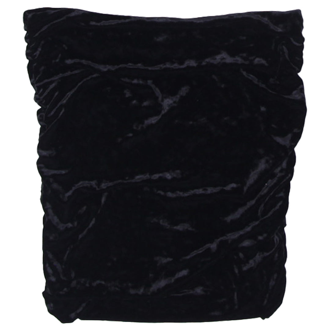 Y2K Ladies Free People Black Ruched Side Velvet Mini Skirt