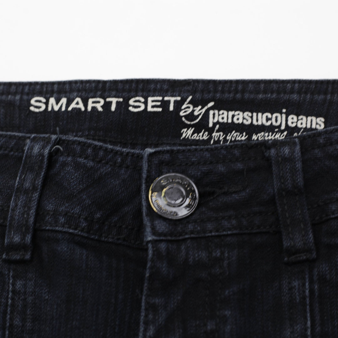 Y2K Ladies Parasuco Bootcut Jeans Black Embroidered Pockets