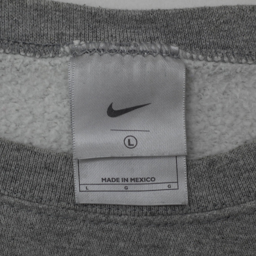 Vintage Mens Nike Sweatshirt Gray Logo Fleece Pullover | Migration_Sweatshirt - Back View | Fashion Rerun