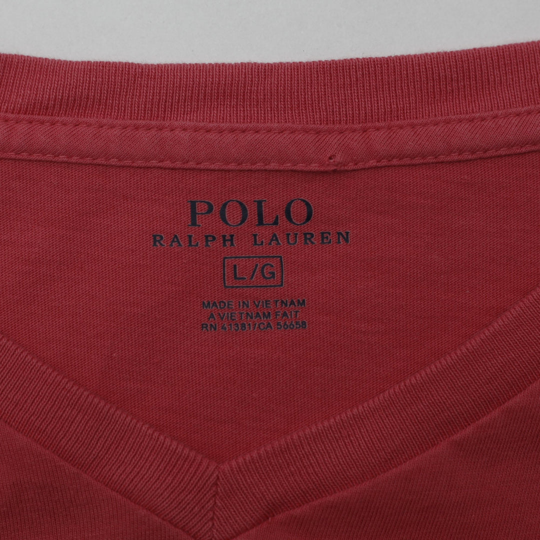 Mens Polo Ralph V Neck Short Sleeve T-Shirt Size L