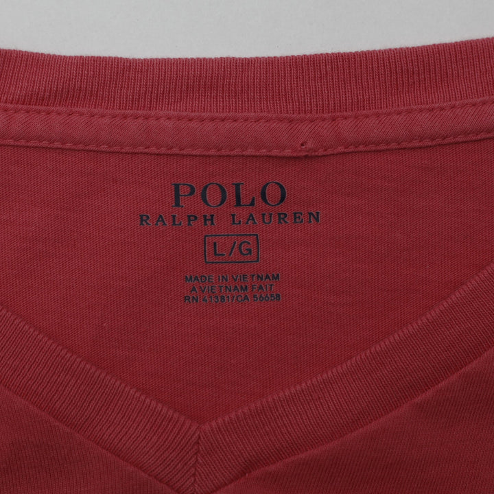 Mens Polo Ralph V Neck Short Sleeve T-Shirt Size L