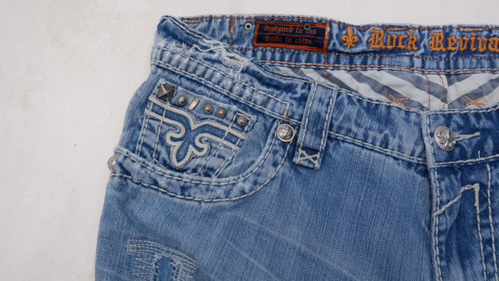 Y2K Mens Rock Revival Paul Boot Wide Leg Jeans