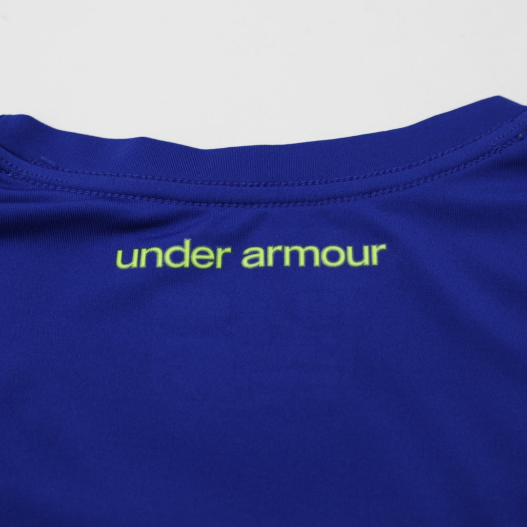 Ladies Under Armour HeatGear T-Shirt Blue Fitted Activewear Size S