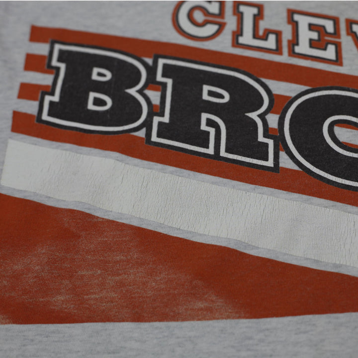 Vintage Mens Salem T-Shirt Gray Cleveland Browns NFL Graphic S.Stitch Size L