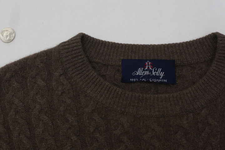 Mens Allen Solly 100% 2 Ply Cashmere Cable Knit Sweater