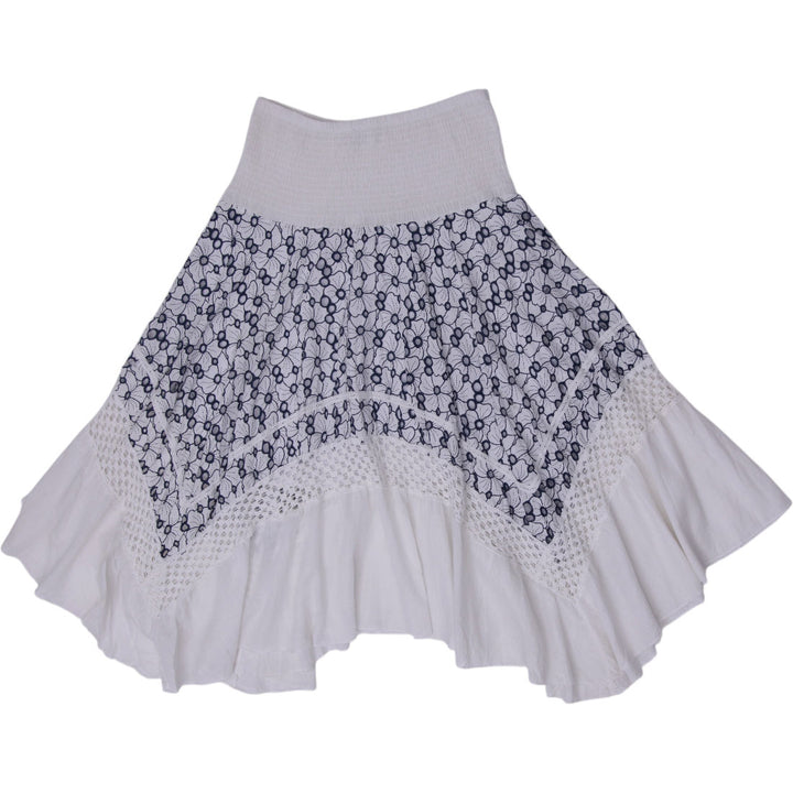 Y2K Ladies Hendi Smocked Tiered Boho Peasant Midi Skirt