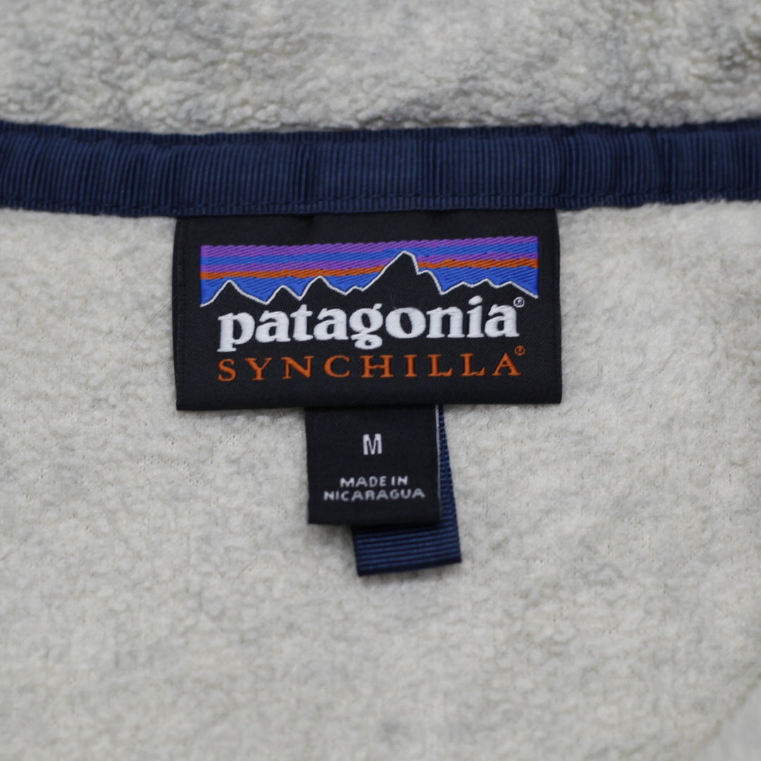 Vintage Mens Patagonia Synchilla Fleece Gray Snap-T Pullover Size M