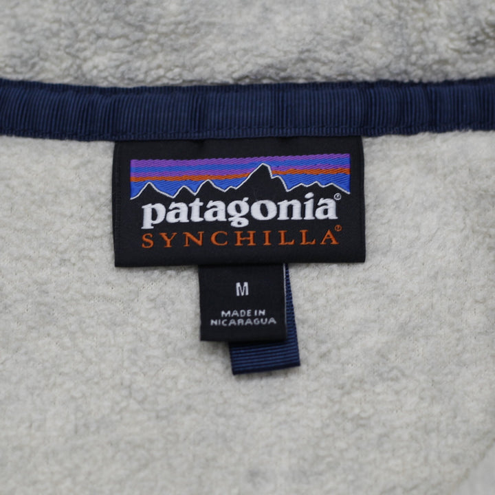 Vintage Mens Patagonia Synchilla Fleece Gray Snap-T Pullover Size M