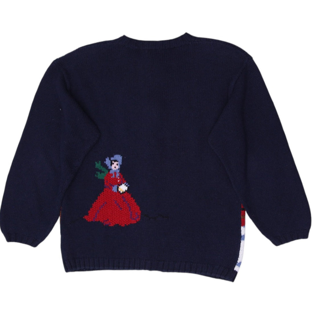 Vintage 90s Ladies Birch Bros Holiday Christmas Graphic Knit Sweater Size L
