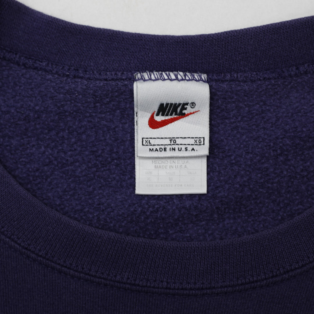 Vintage Nike Sweatshirt Purple Crewneck Fleece Logo Made In USA XL | Migration_Sweatshirt - Back View | Fashion Rerun