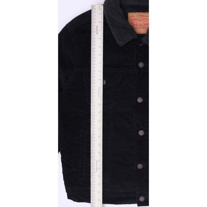 Mens Levi Strauss Levi's Black Corduroy Sherpa Trucker Jacket Size S