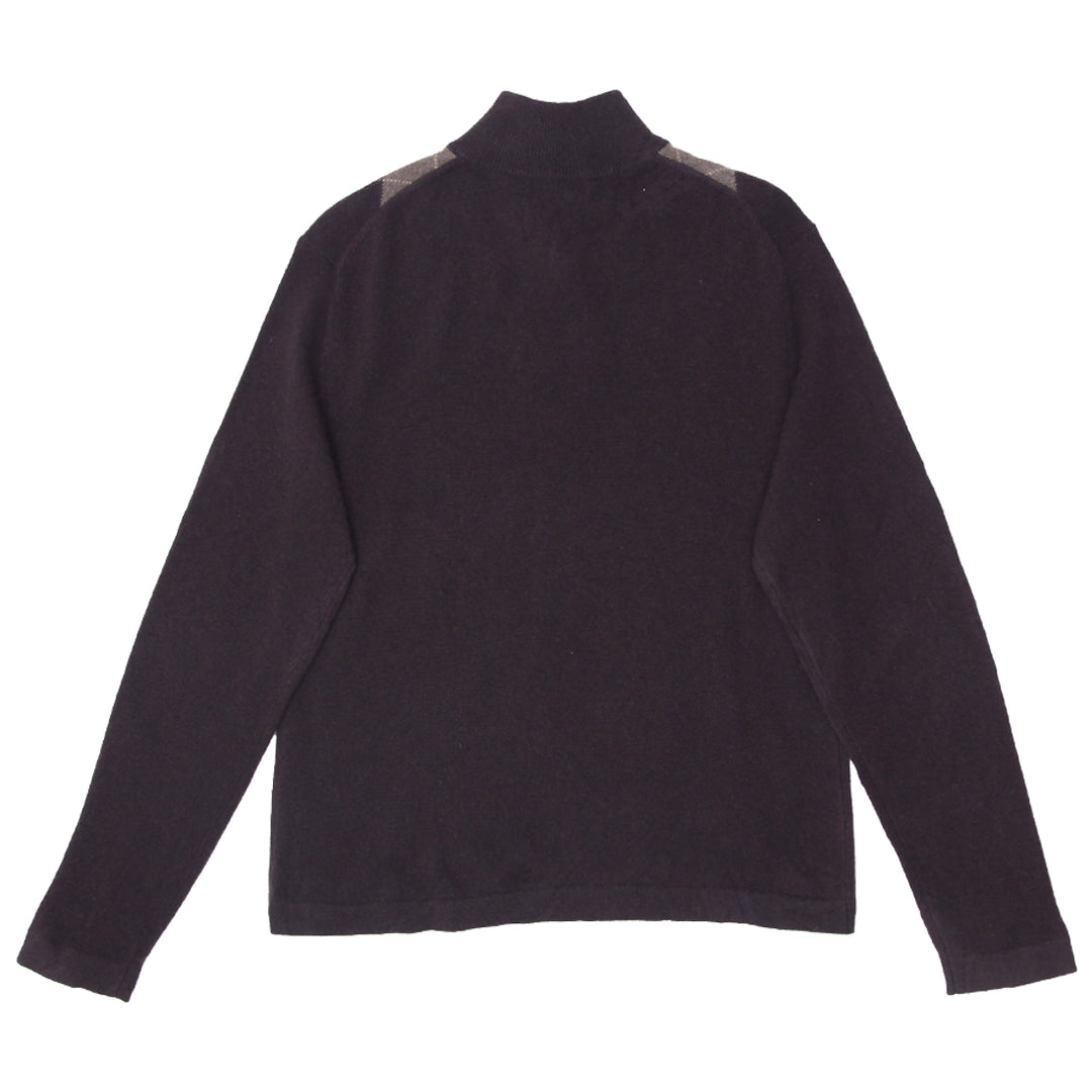 Mens Daniel Bishop Argyle 100% Cashmere 1/4 Zip Sweater - Fashion Rerun Vintage Migration_Sweaters