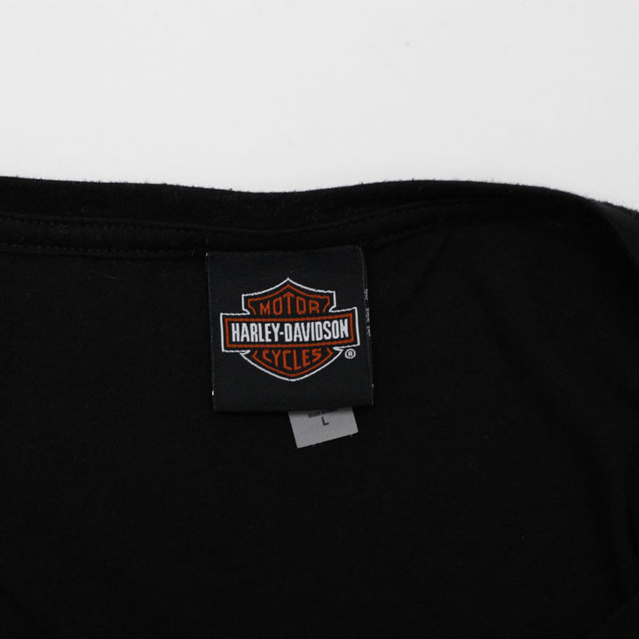 Ladies Harley Davidson Graphic Design Motorcycle T-Shirt Size L