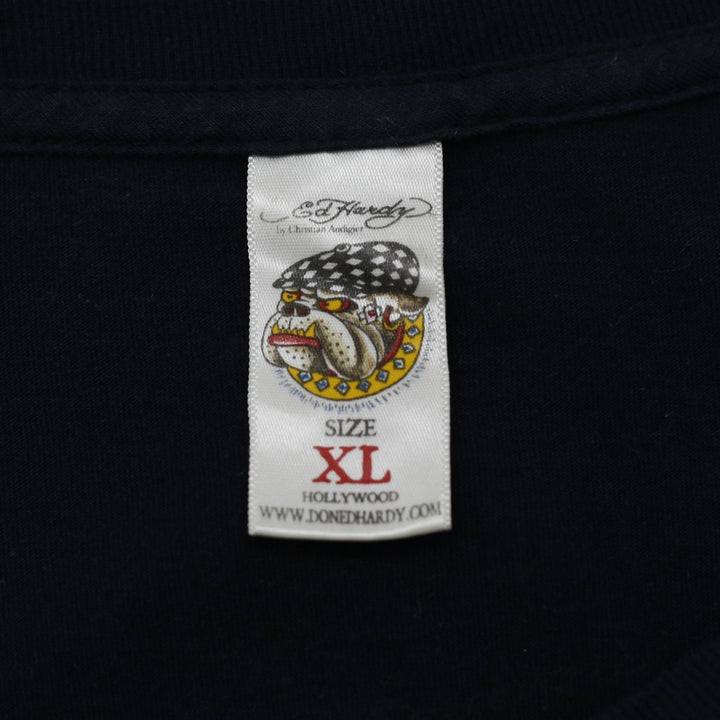 Y2K Mens Ed Hardy Mermaid Trident Rhinestone Archival Size XL