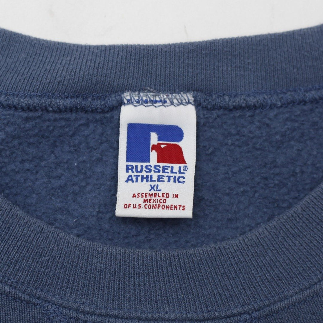 Vintage Mens Russell Athletic Sweatshirt Navy Blue Cotton Crewneck