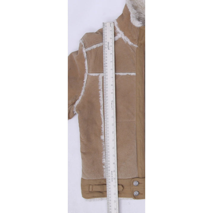 Y2K Ladies Beige Faux Fur Full Zip Jacket Size M | Migration_Jackets - Alternate View | Fashion Rerun