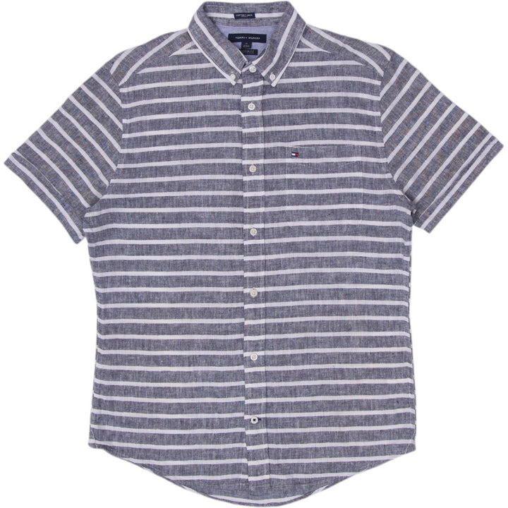 Mens Tommy Hilfiger Striped Cotton Custom Fit Shirt Size M