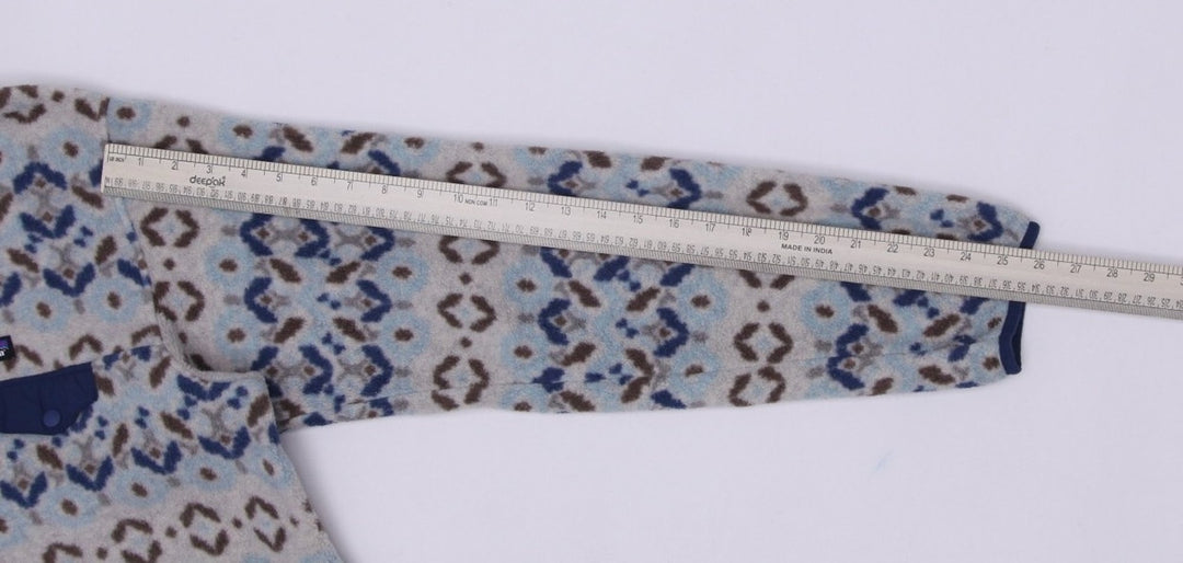 Ladies Patagonia Synchilla Jacket Snap T Pullover Tundra Cluster Big Sky Blue Fleece Jacket