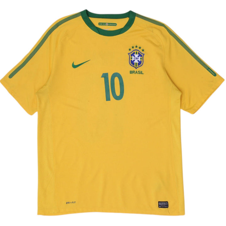 Mens 2010 Nike Brazil Home Football Jersey #10 Size L