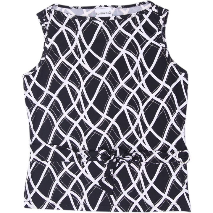 Y2K Ladies Fashion Bug Geometric Patterned Sleeveless Top
