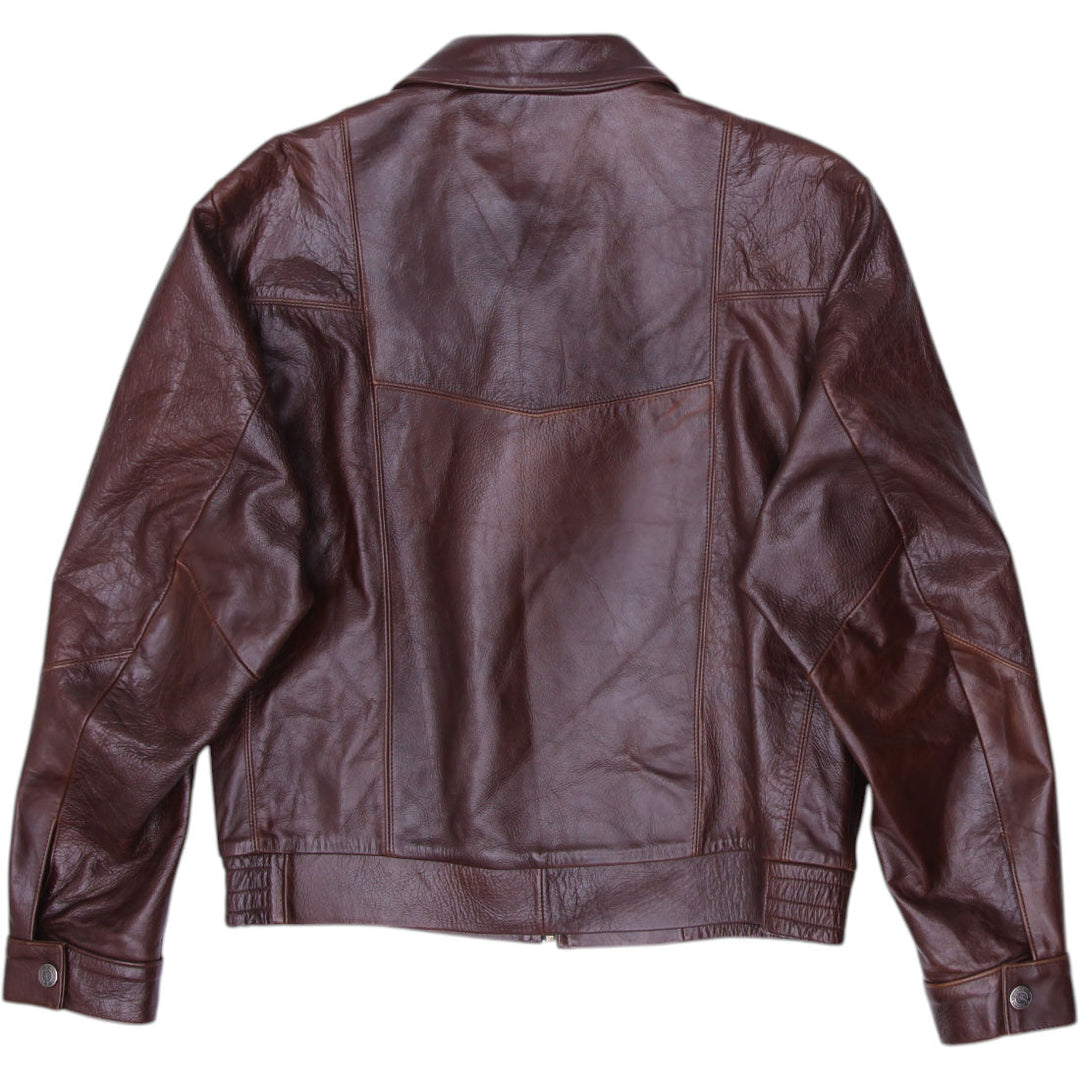 Vintage Oscar Piel Leather Bomber Jacket Made in Mexico