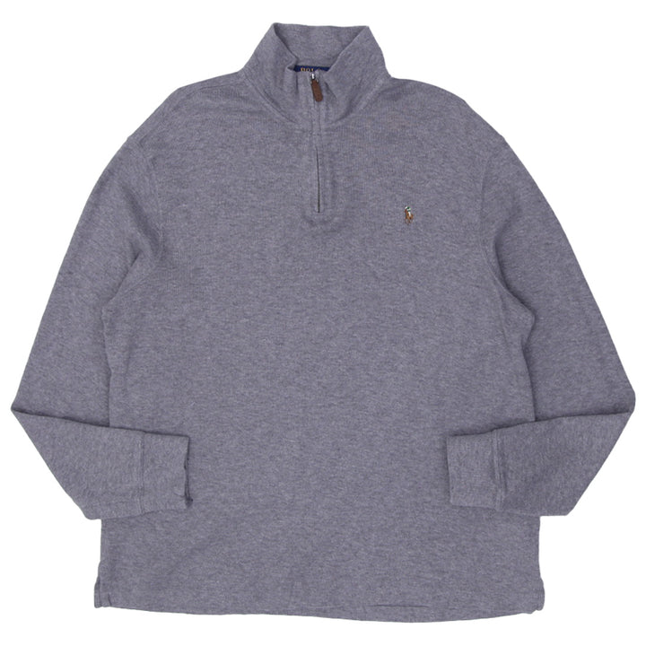 Mens Polo Ralph Lauren Estate Rib Quarter Zip Gray Sweater