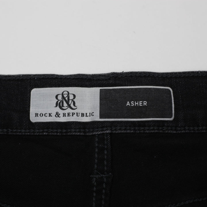 Mens Rock & Republic Asher Black Denim Stretch Jean Jorts Men’s Size 34