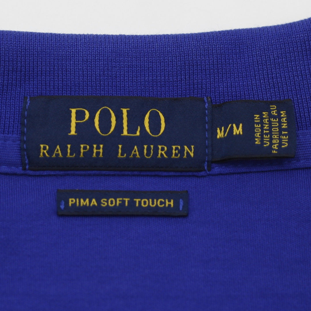 Mens Polo Ralph Lauren Blue Pima Soft Touch Shirt Size M