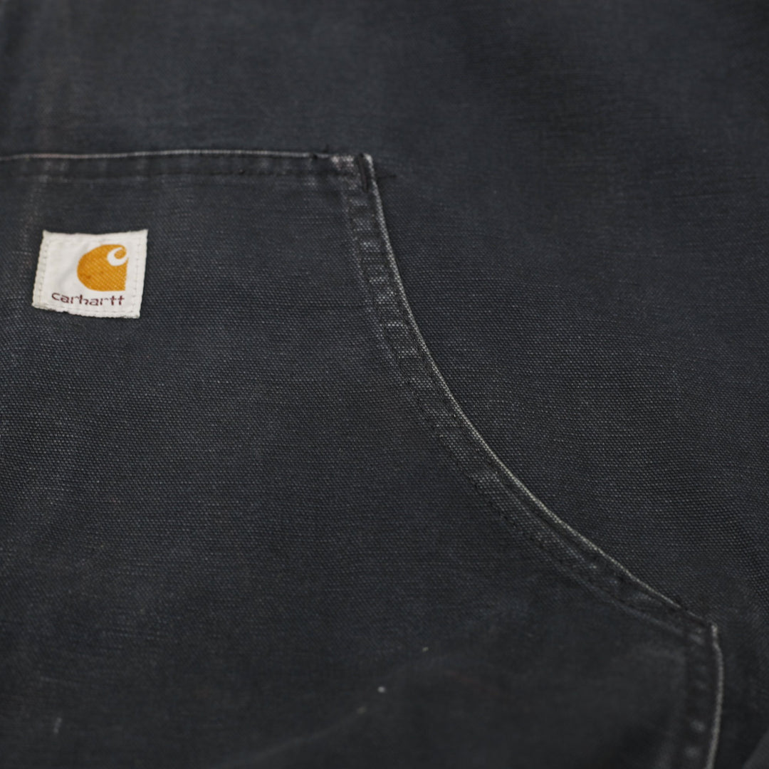 Mens Carhartt J131-BLK Black Hooded Workwear Jacket Size XL