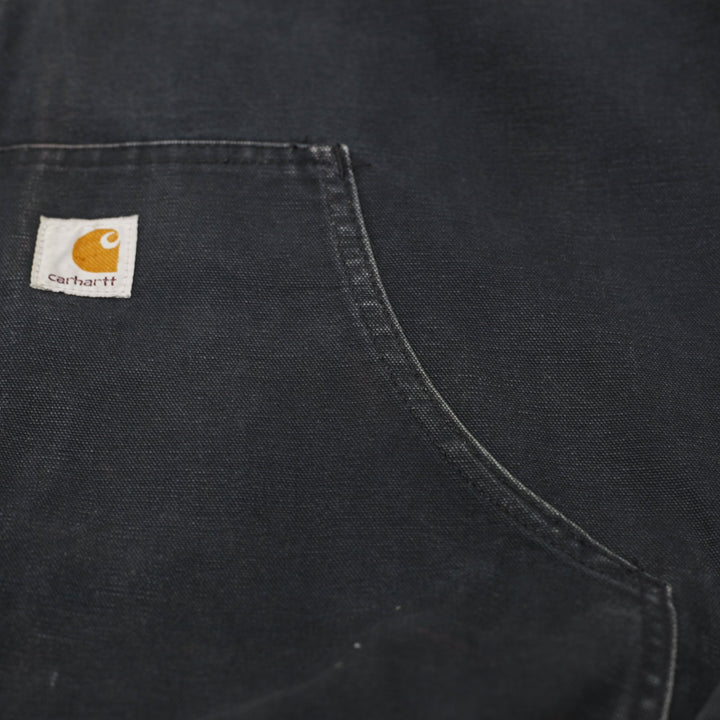 Mens Carhartt J131-BLK Black Hooded Workwear Jacket Size XL