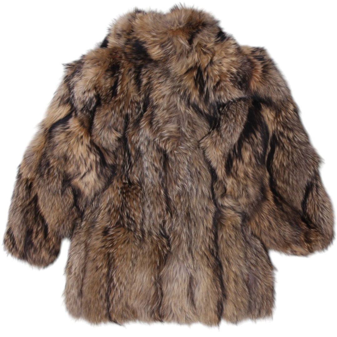 Mid-Century Vintage Heirloom Genuine Raccoon Fur Coat | Migration_Fur Antiques - Back View | Fashion Rerun