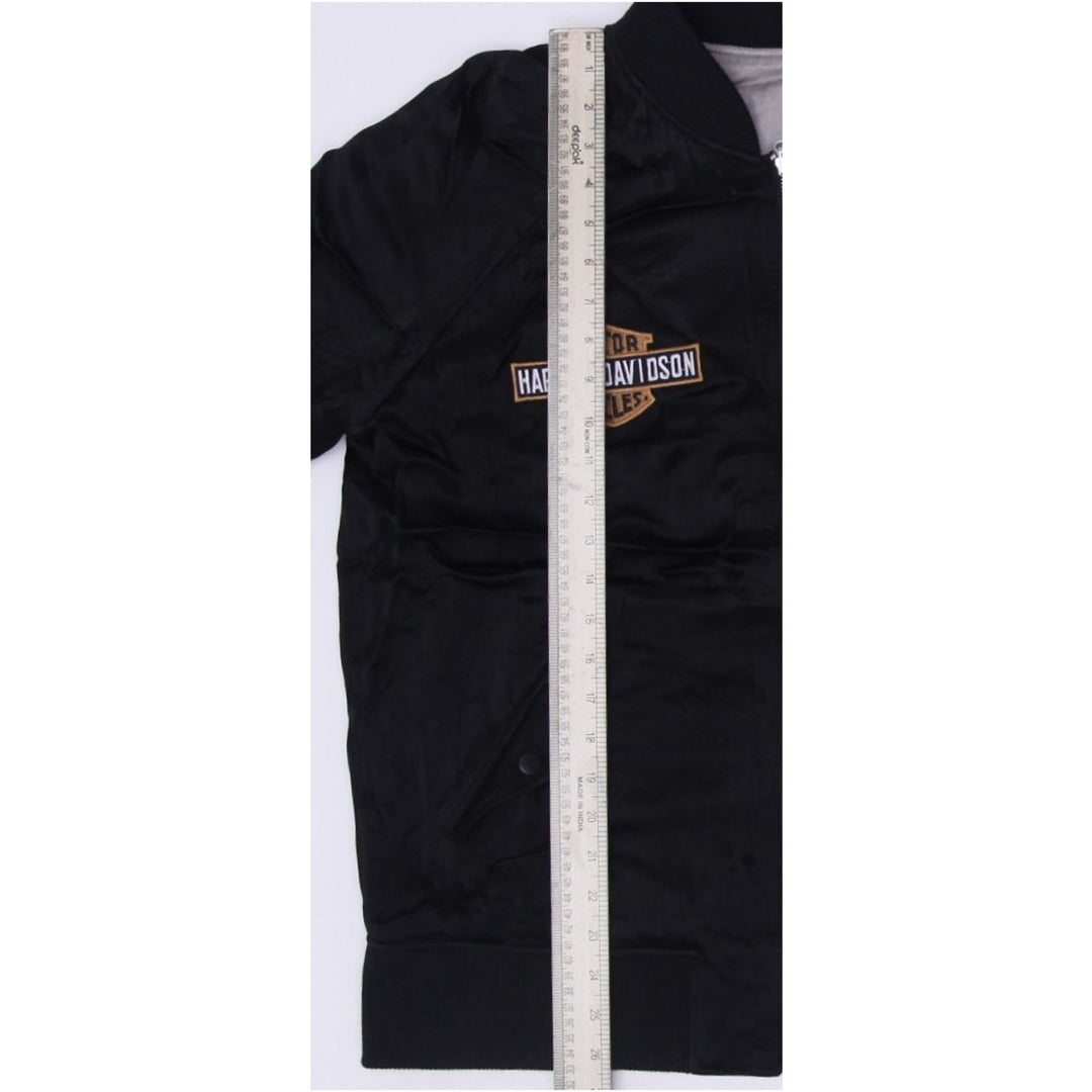 Vintage Mens Harley-Davidson Jacket Black Reversible Graphic