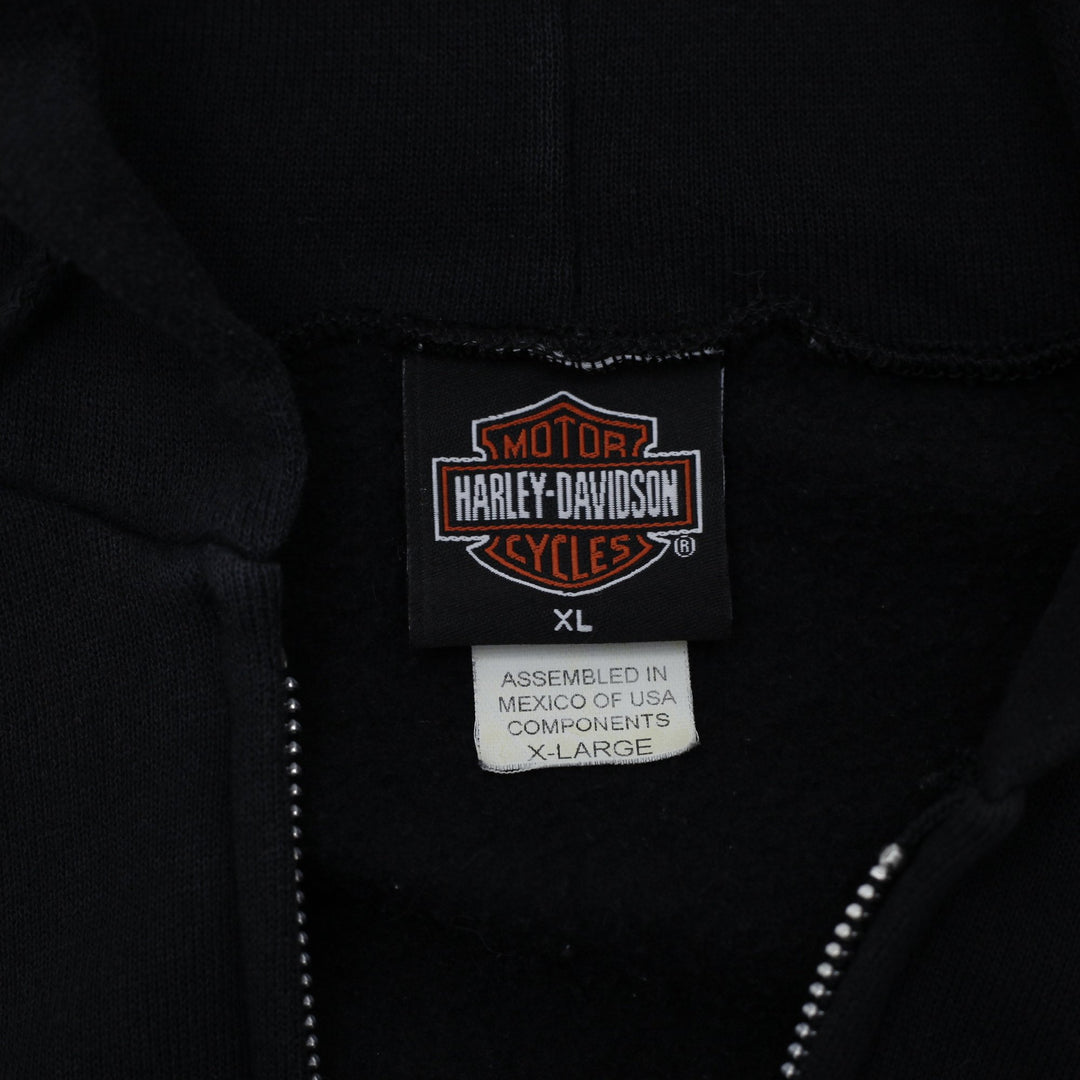 Vintage Mens Harley Davidson Hoodie Black Full Zip Thunder Road XL | Migration_Hoodies - Back View | Fashion Rerun