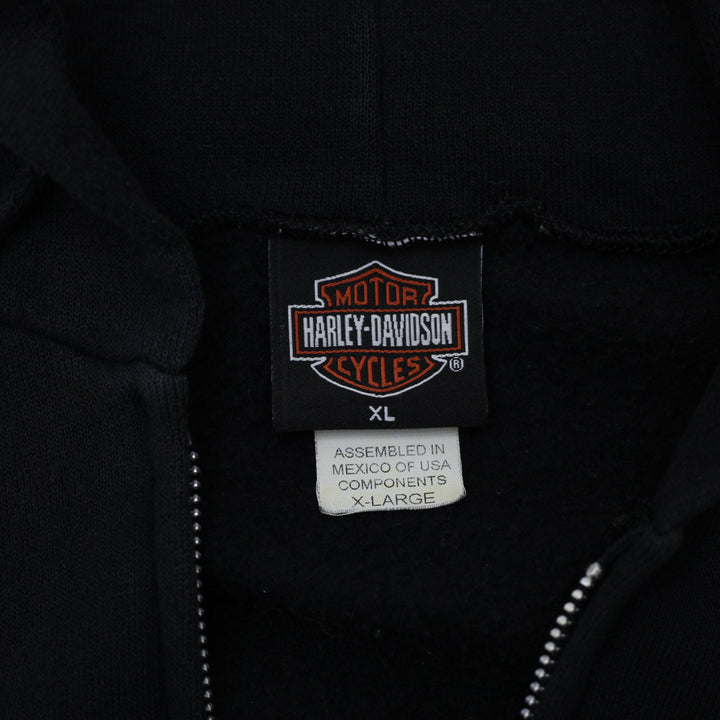 Vintage Mens Harley Davidson Hoodie Black Full Zip Thunder Road XL | Migration_Hoodies - Back View | Fashion Rerun