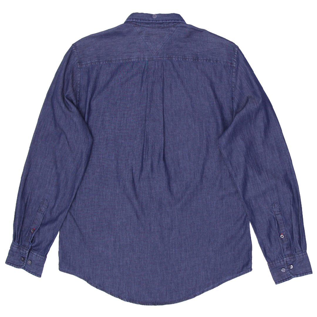 Mens Tommy Hilfiger Navy Long Sleeve Denim Shirt