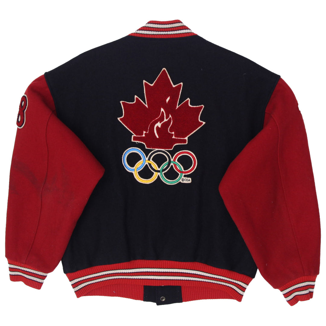 Vintage Roots 1998 Japan Nagano Winter Olympics Team Canada Varsity Jacket