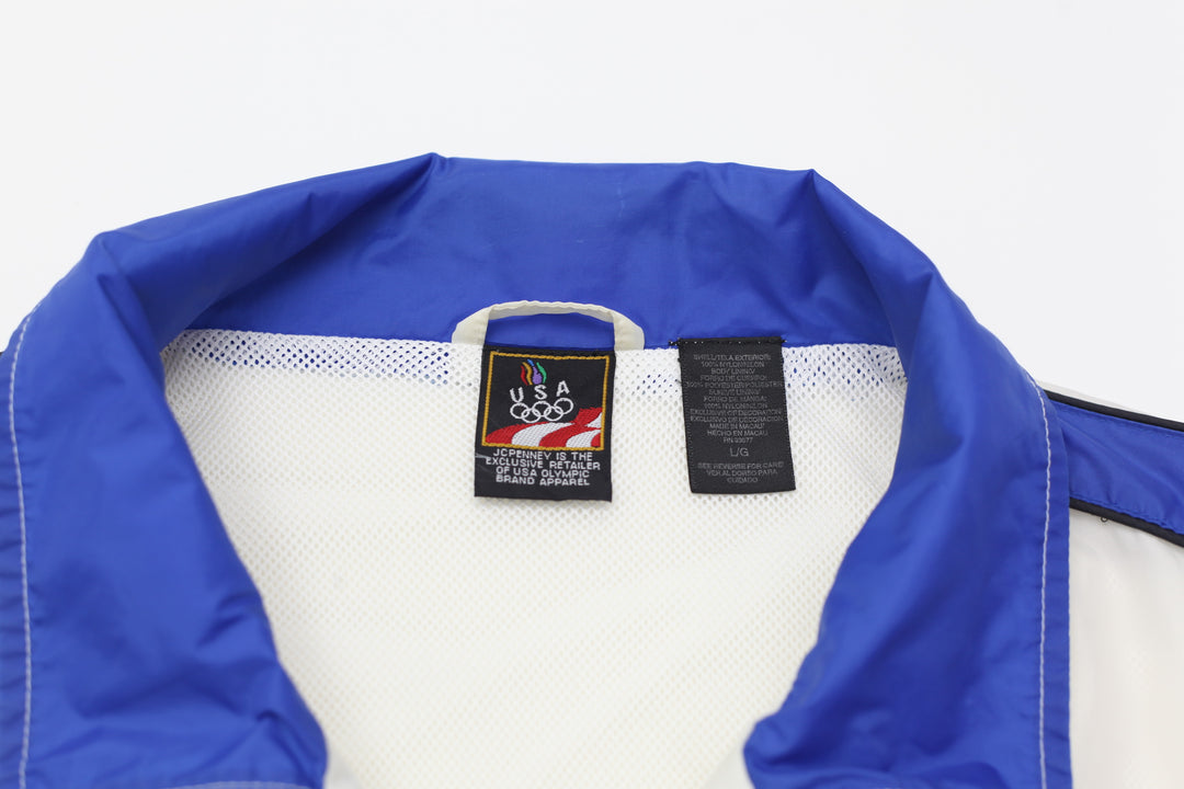 Vintage Embroidered USA Logo Full Zip Windbreaker Jacket