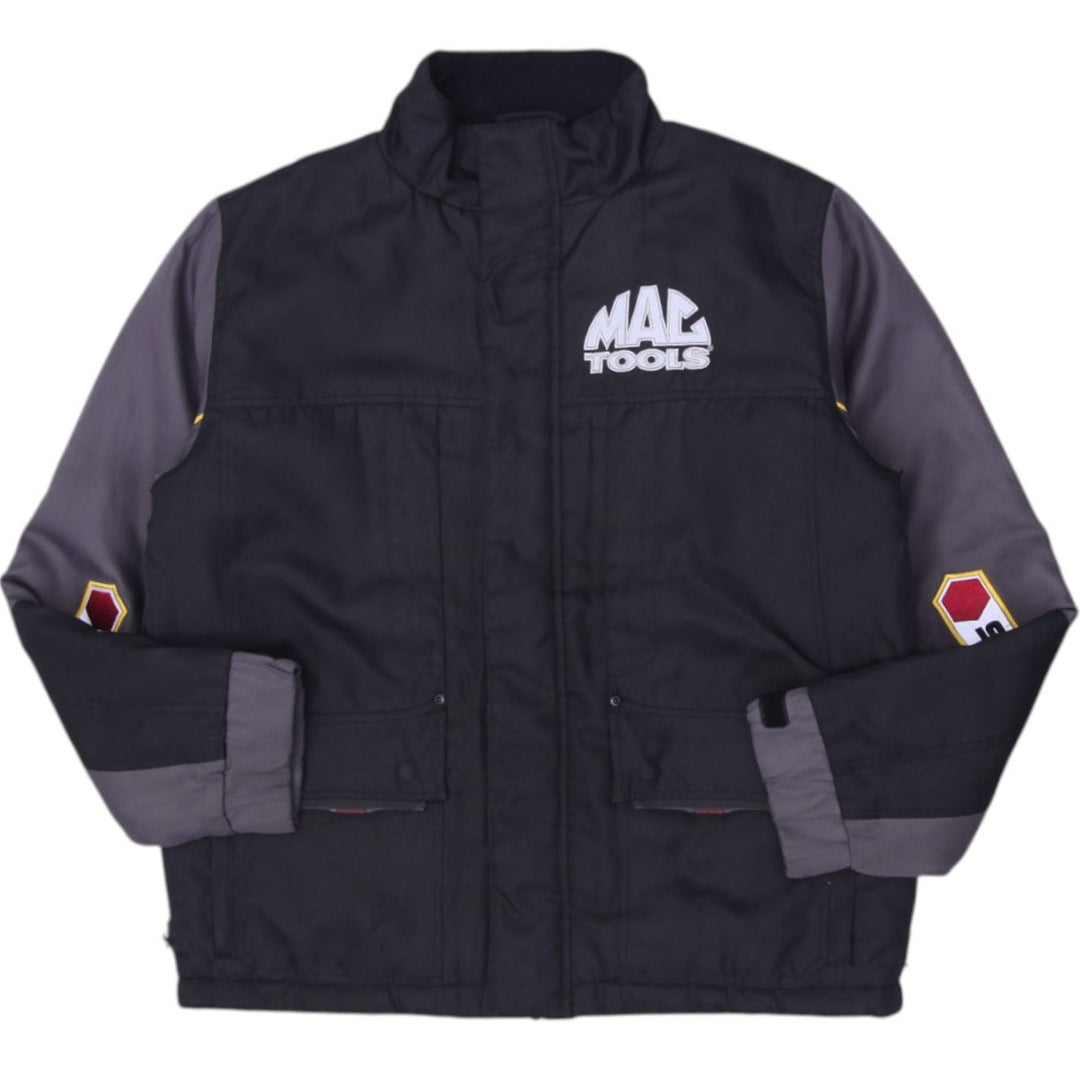 Vintage 90s Mac Tools Collared Work Full Zip Button Black Jacket L | Migration_Jackets | Fashion Rerun