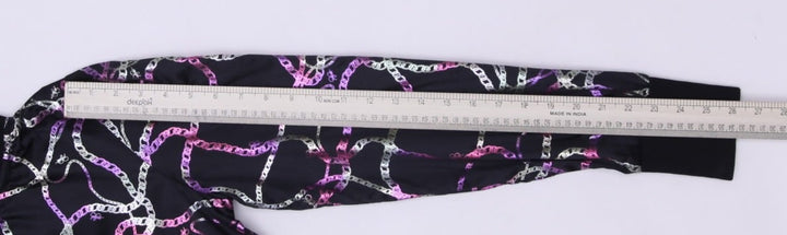 Y2K Ladies  Baby Phat Bomber Jacket Black Chain Pattern Lightweight M