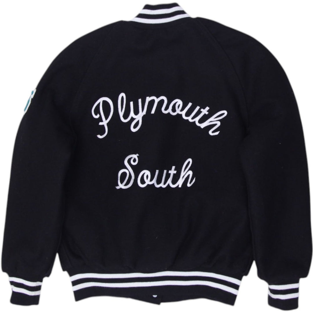 Vintage Womens Holloway Varsity Jacket Black Embroidered Plymouth South