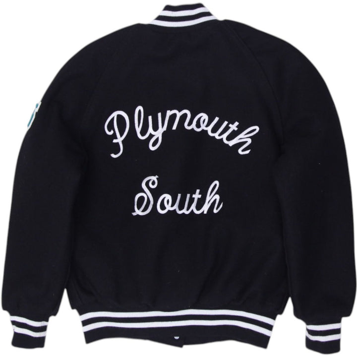 Vintage Womens Holloway Varsity Jacket Black Embroidered Plymouth South