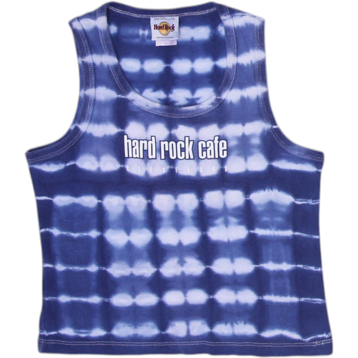 Ladies Hard Rock Cafe Tank Top Navy Tie Dye Graphic Sleeveless Size S