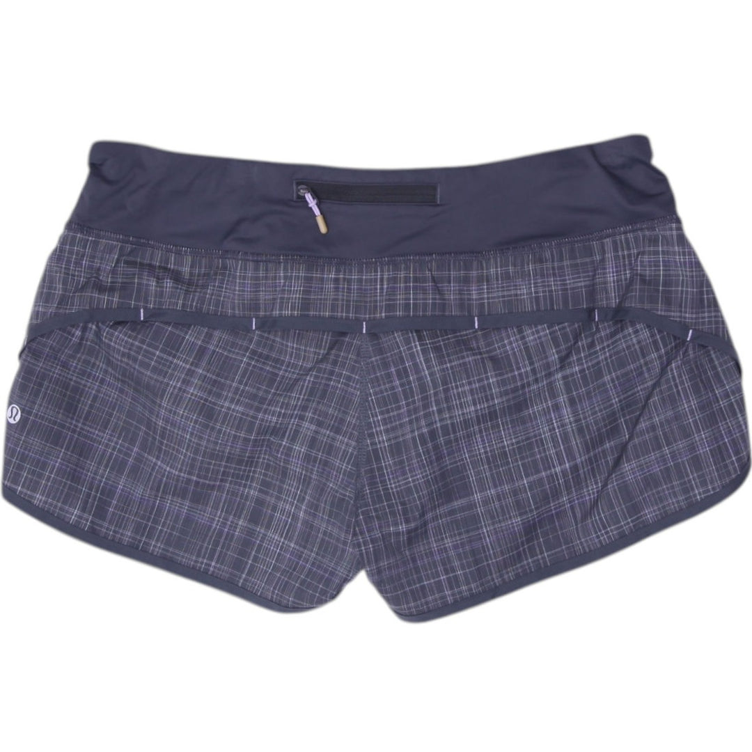Ladies Lululemon Athletica Low-Rise Plaid Running Shorts Size 8