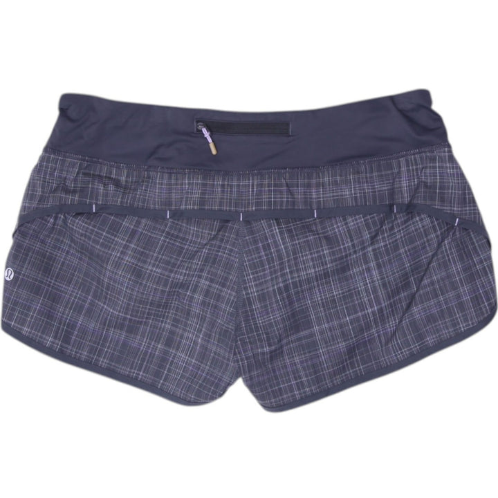 Ladies Lululemon Athletica Low-Rise Plaid Running Shorts Size 8