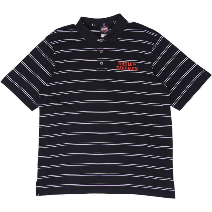 Mens Harley Davidson Striped Short-Sleeve Polo T-Shirt Size XL