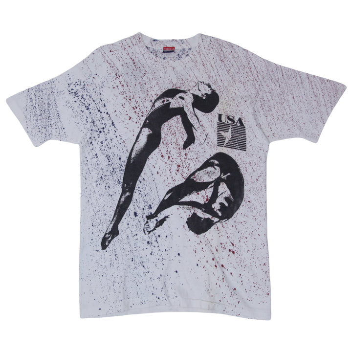 Vintage USA Gymnast AOP T-Shirt American Impact Single Stitch Made In USA - Fashion Rerun Vintage Migration_T-Shirt